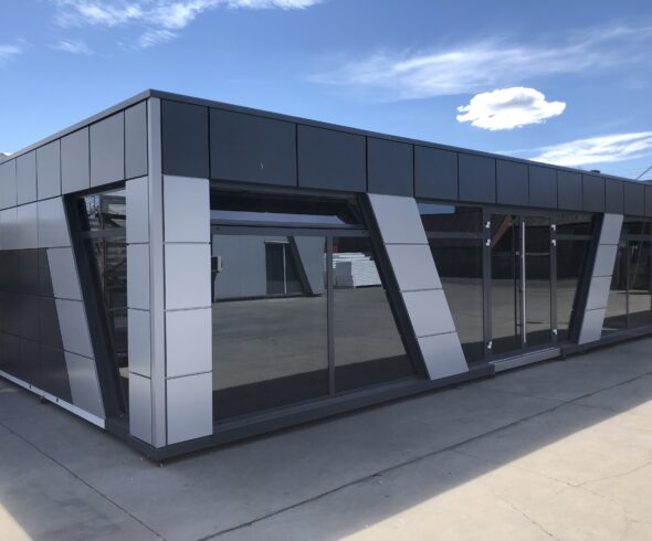 Marketing Suite with glazed front in anthracite